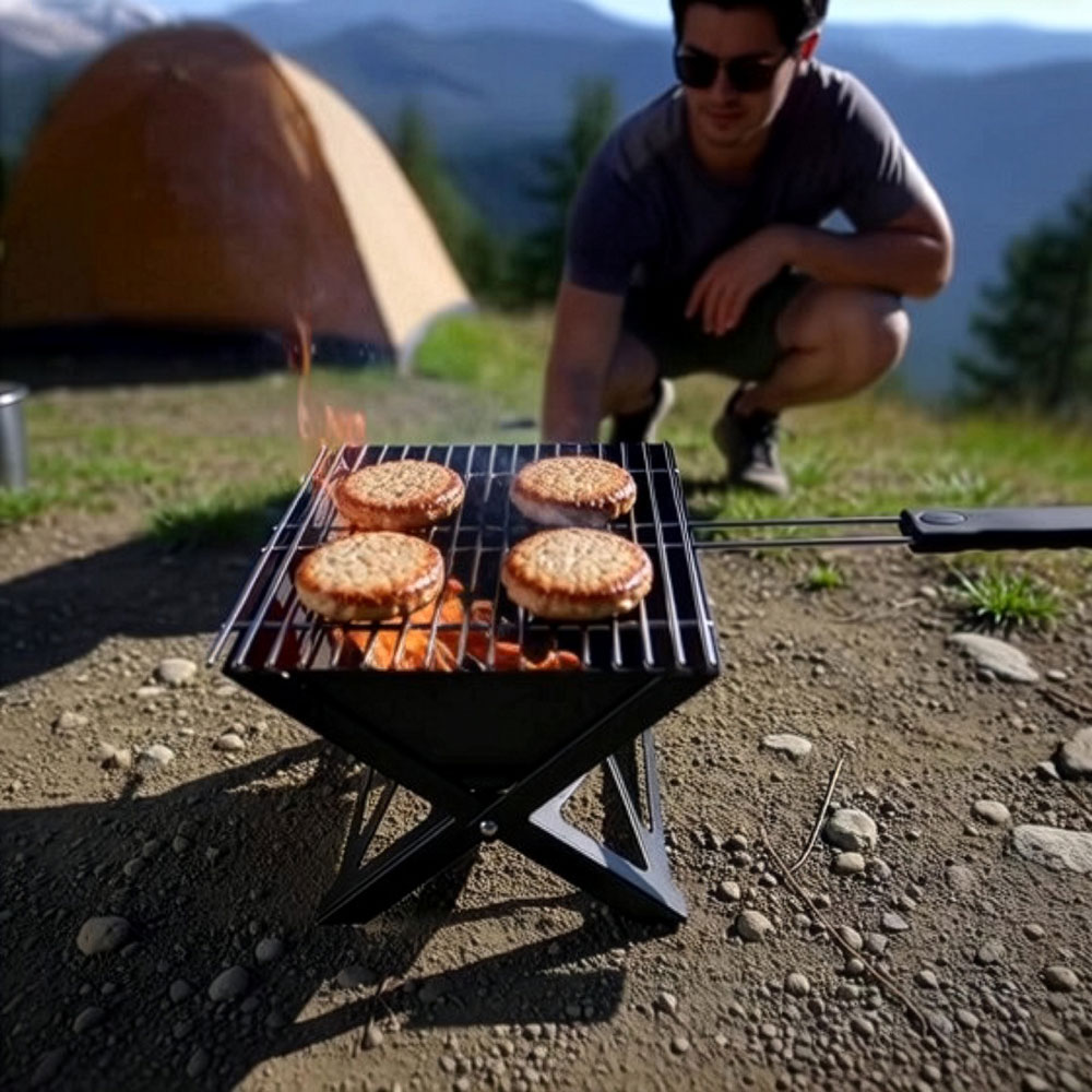 Folding A-Frame Camper Charcoal Grill