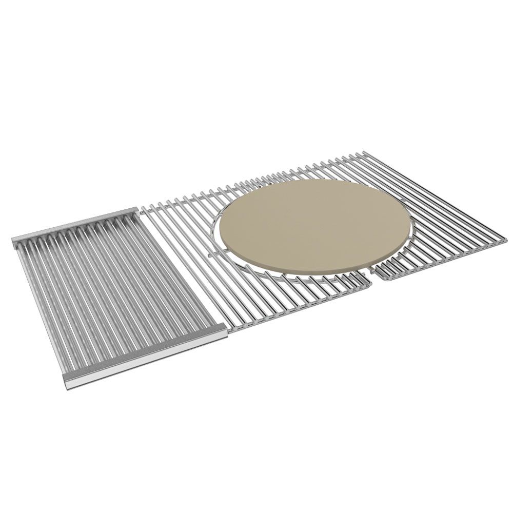 Cooking Grates for Ruby Grills w/Pro Sear and Pizza Stone - 304 SS Grates Round Inset-SearPro-PizzaStone for 30″ 3B Grill