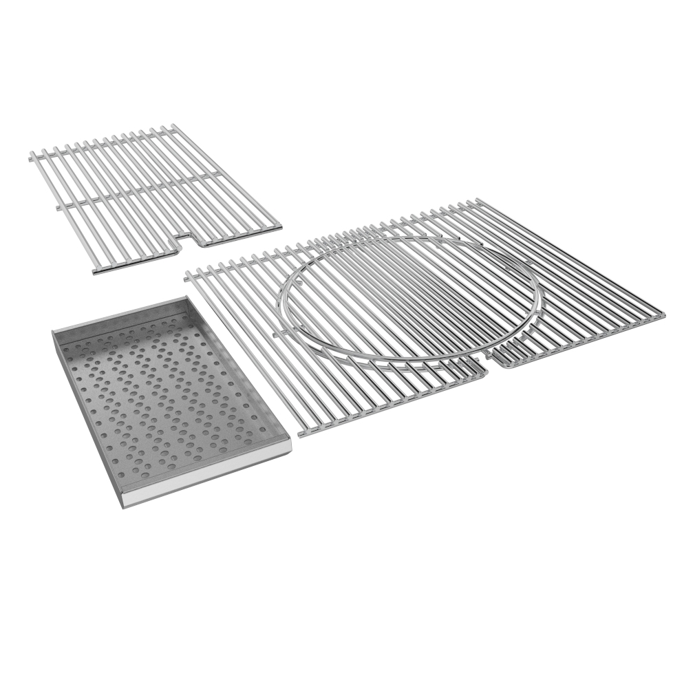 Cooking Grates for Ruby Grills w/Charcoal & Wood Burning Tray - 304 SS Grates Round Inset-Charcoal-Tray w/Bar Grate for 36″ 4B Grill