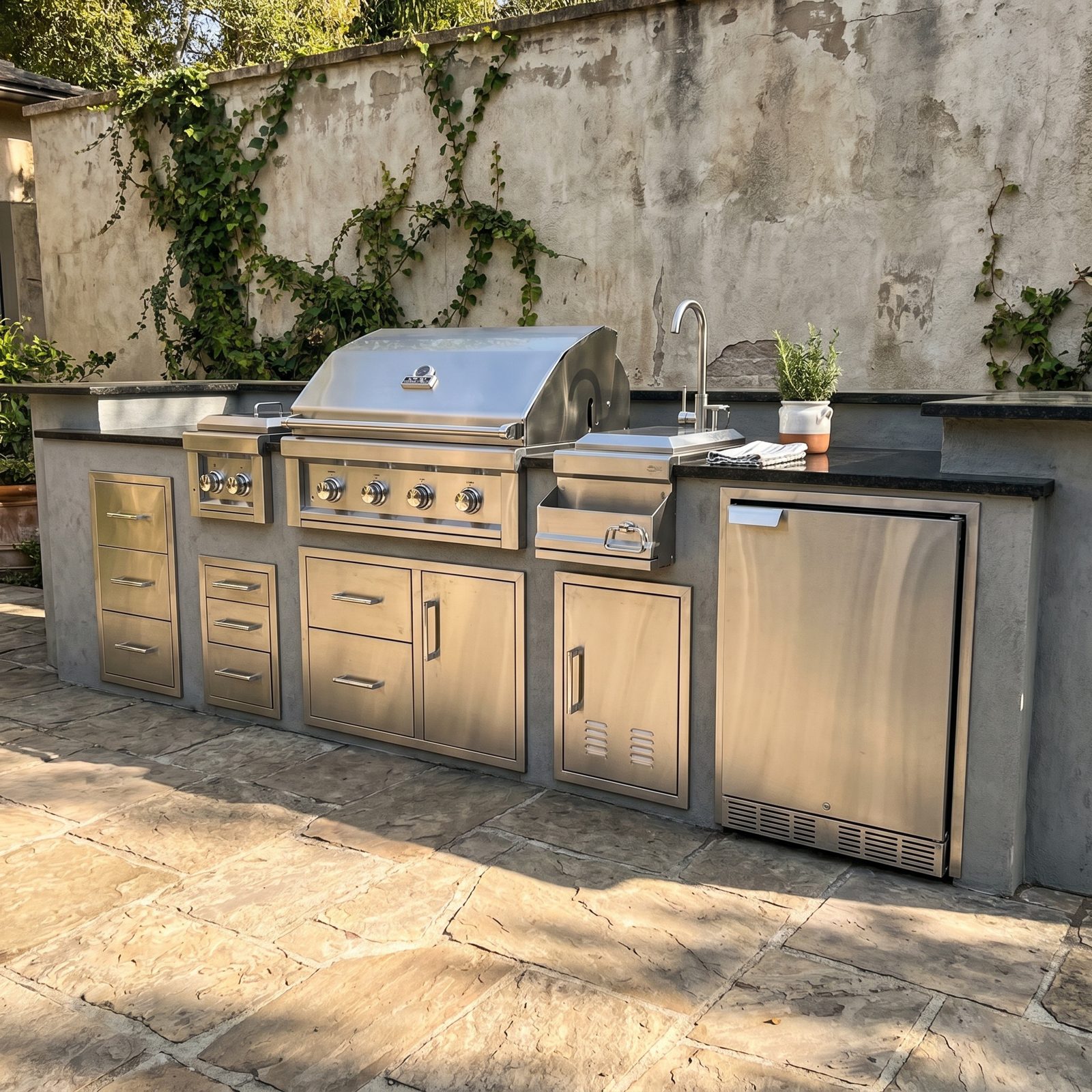 Stucco wall kitchen