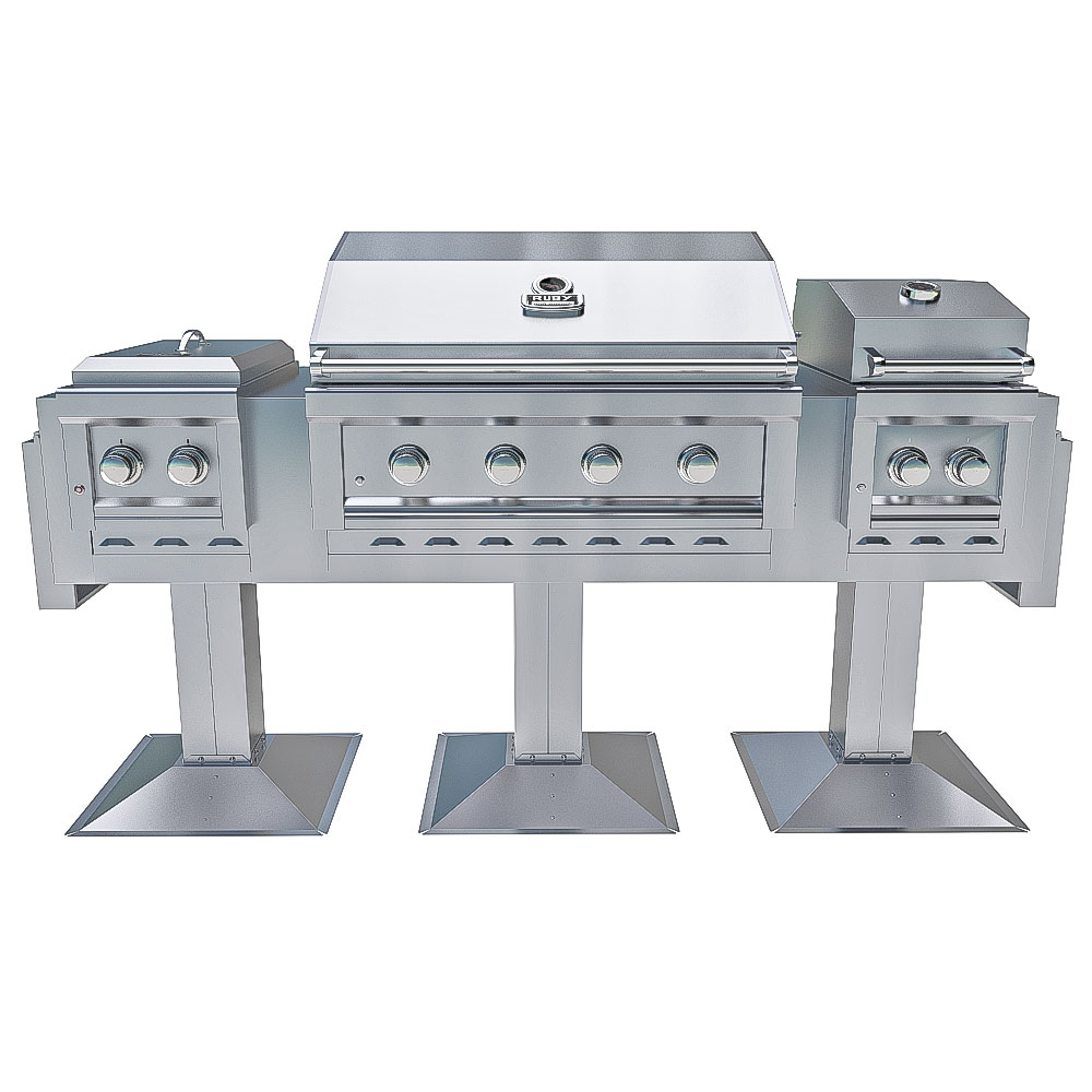 Ruby Elite Pro Trio™ — 4-Burner Grill, Double Versa Burner & Companion Pro