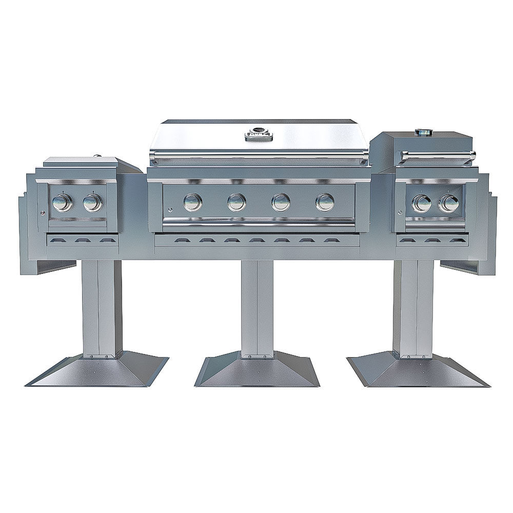 Ruby Elite Pro Trio™ — 4-Burner Grill, Double Versa Burner & Companion Pro 2