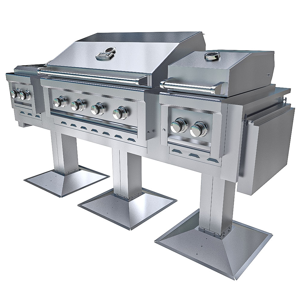 Ruby Elite Pro Trio™ — 4-Burner Grill, Double Versa Burner & Companion Pro 3