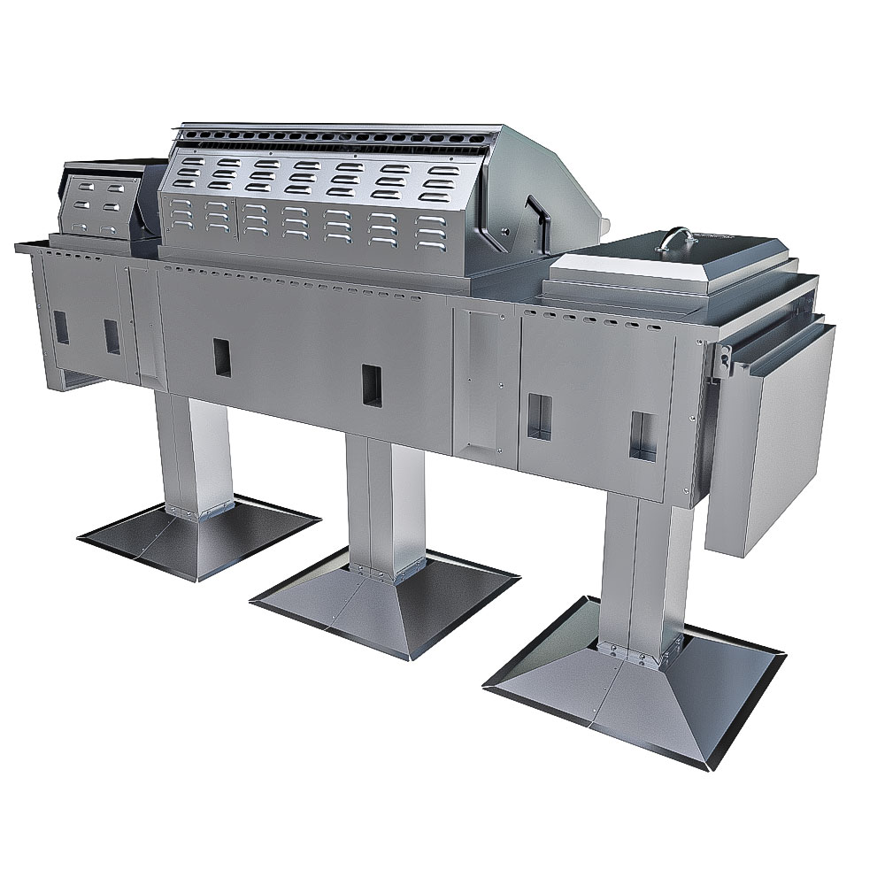 Ruby Elite Pro Trio™ — 4-Burner Grill, Double Versa Burner & Companion Pro 5
