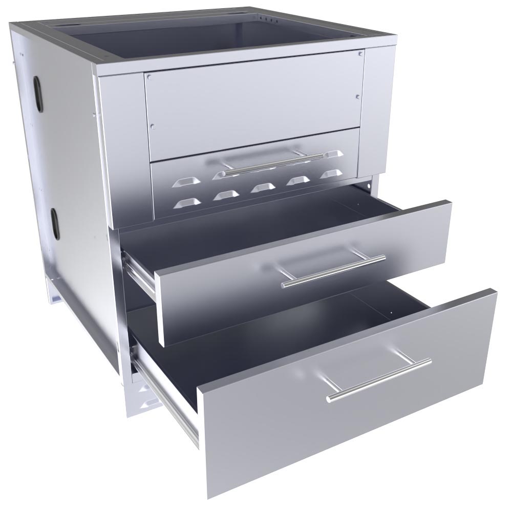 30" Kamado Base Cabinet for UpTo 24 In. Dia. Kamado and for Sunstone Power Cirque - SUN24PCB - SAC30KBDC