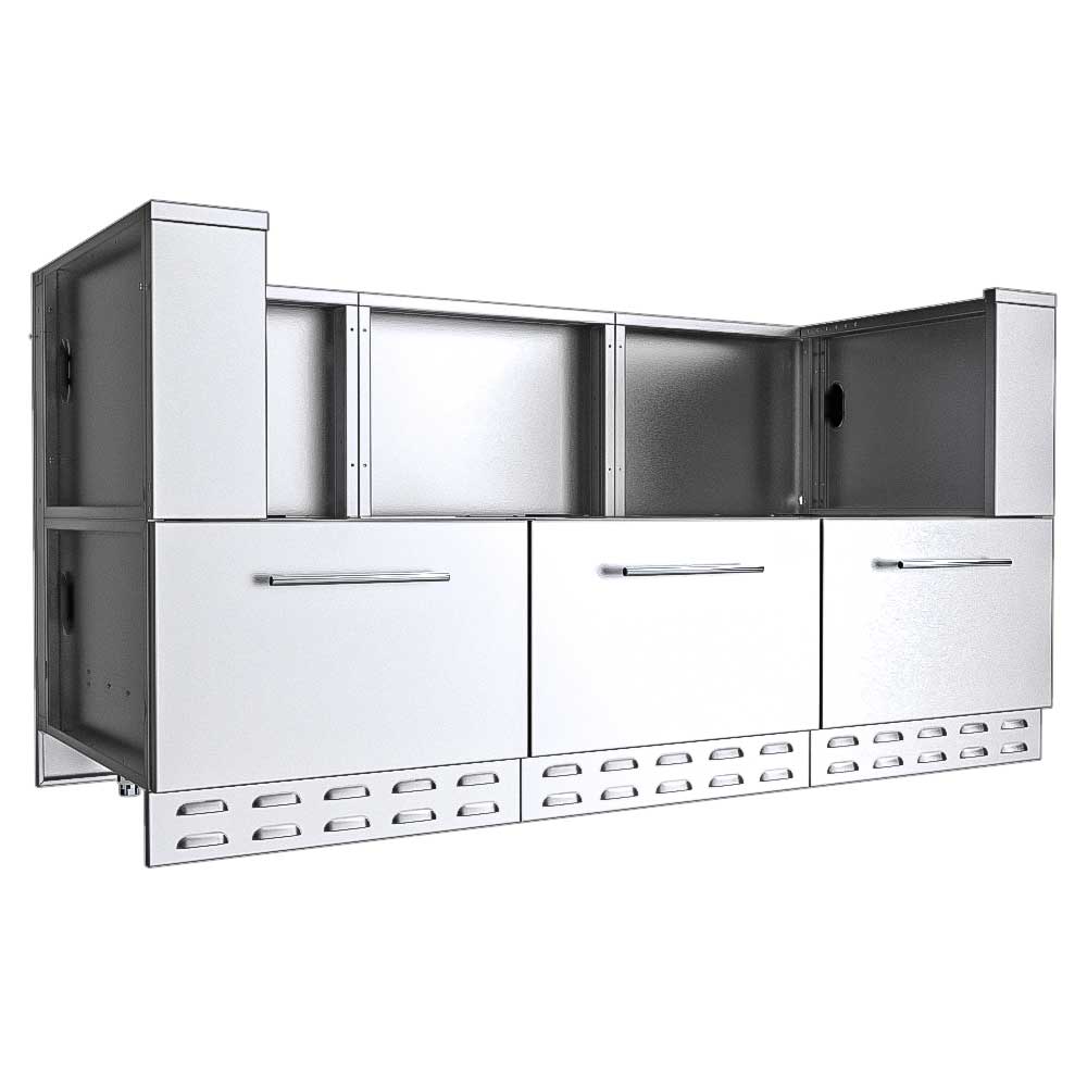 Sunstone 66 In. Sunstone Base Cabinet for UpTo 54-1/2 In. Width Cut-Out Pellet Grill- SAC66HGDC