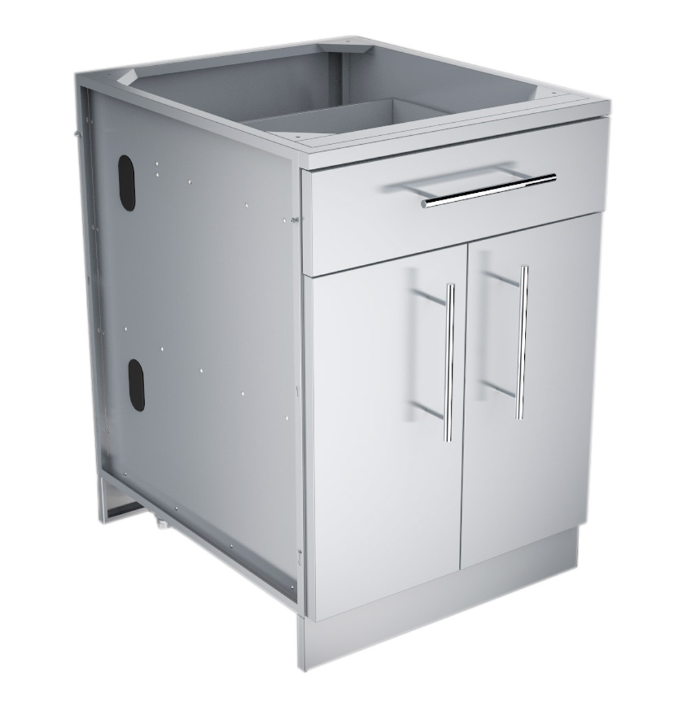 24" Double Door Base Cabinet w/Shelf & Reversible Top Drawer or False Panel - SBC24CDD