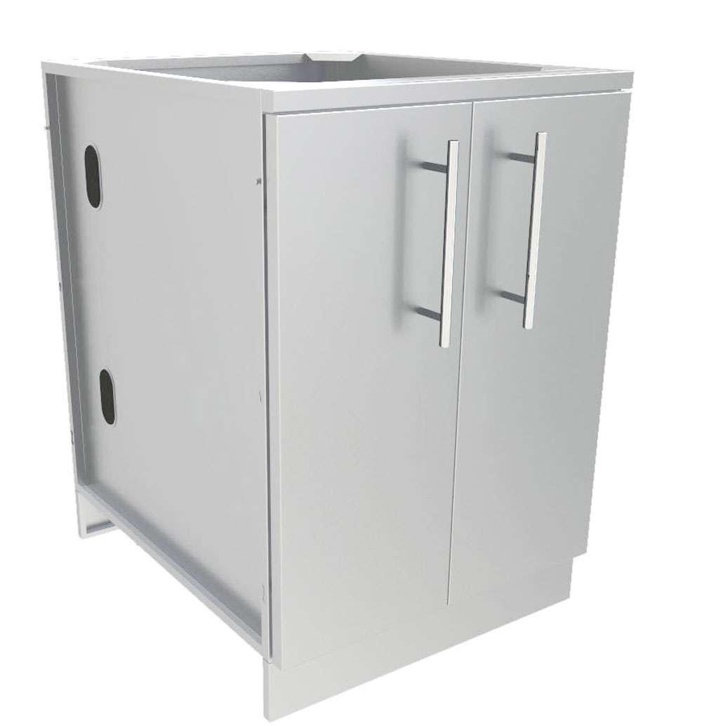 24" Full Height Double Door Base Cabinet w/Two Shelves & Door Pockets - SBC24FDD