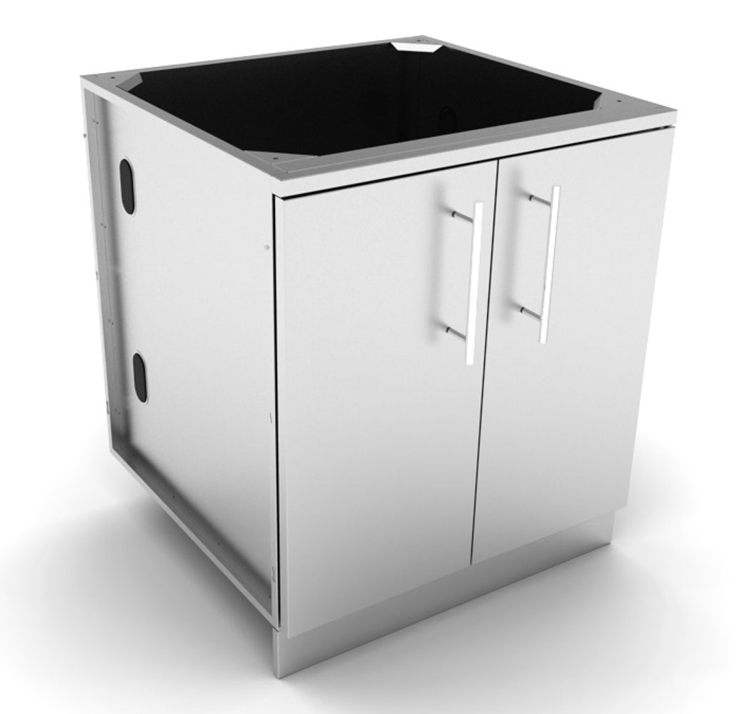 30" Full Height Double Door Base Cabinet w/Two Shelves & Door Pockets - SBC30FDD