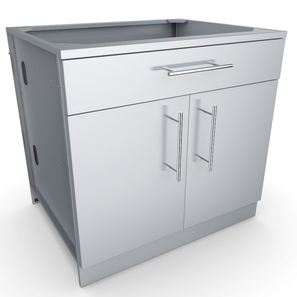 36" Double Door Base Cabinet w/Shelf & Reversible Top Drawer or False Panel - SBC36CDD
