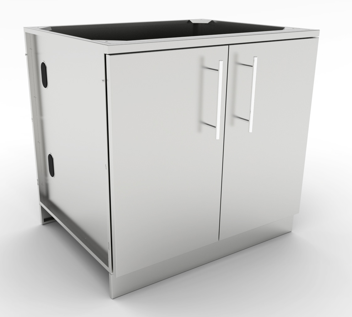36" Full Height Double Door Base Cabinet w/Two Shelves & Door Pockets - SBC36FDD