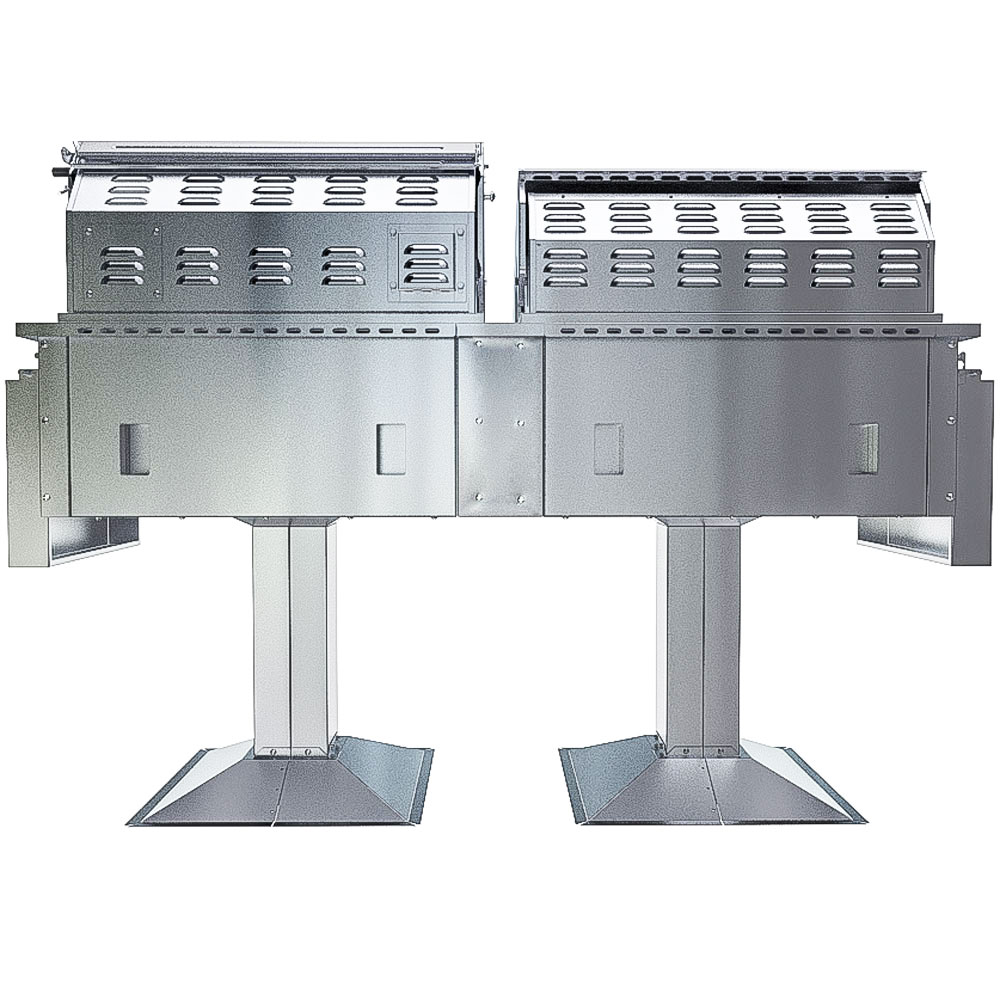 Ruby-Hybrid Pro Duo™ — 3-Burner Grill & Charcoal/Wood Smoker 2