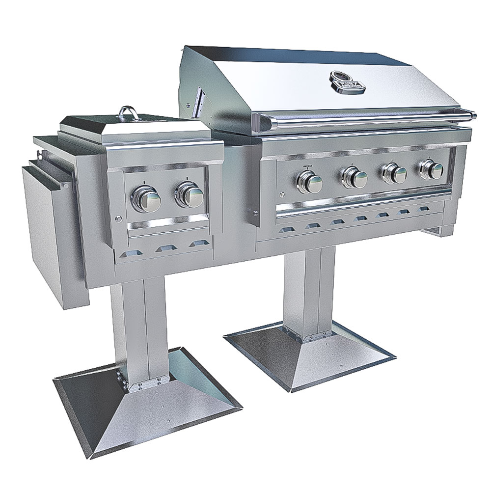 Ruby Elite Pro Duo™ — 4-Burner Grill & Double Versa Burner 2