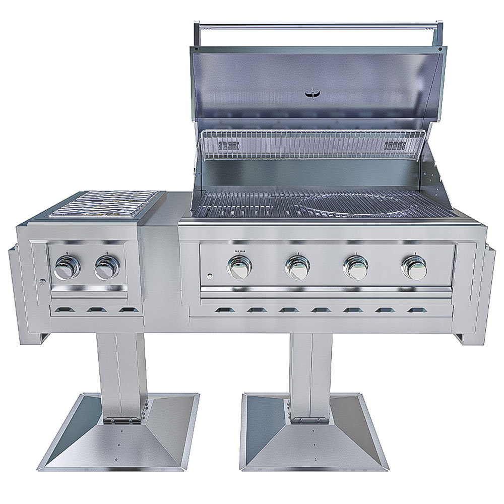 Ruby Elite Pro Duo™ — 4-Burner Grill & Double Versa Burner 5