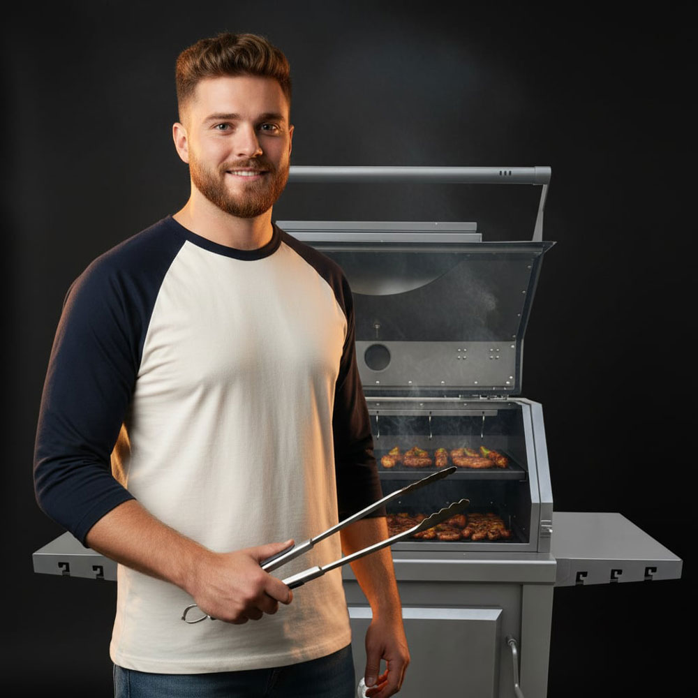 StarBBQ charcoal smoker chamber with racks