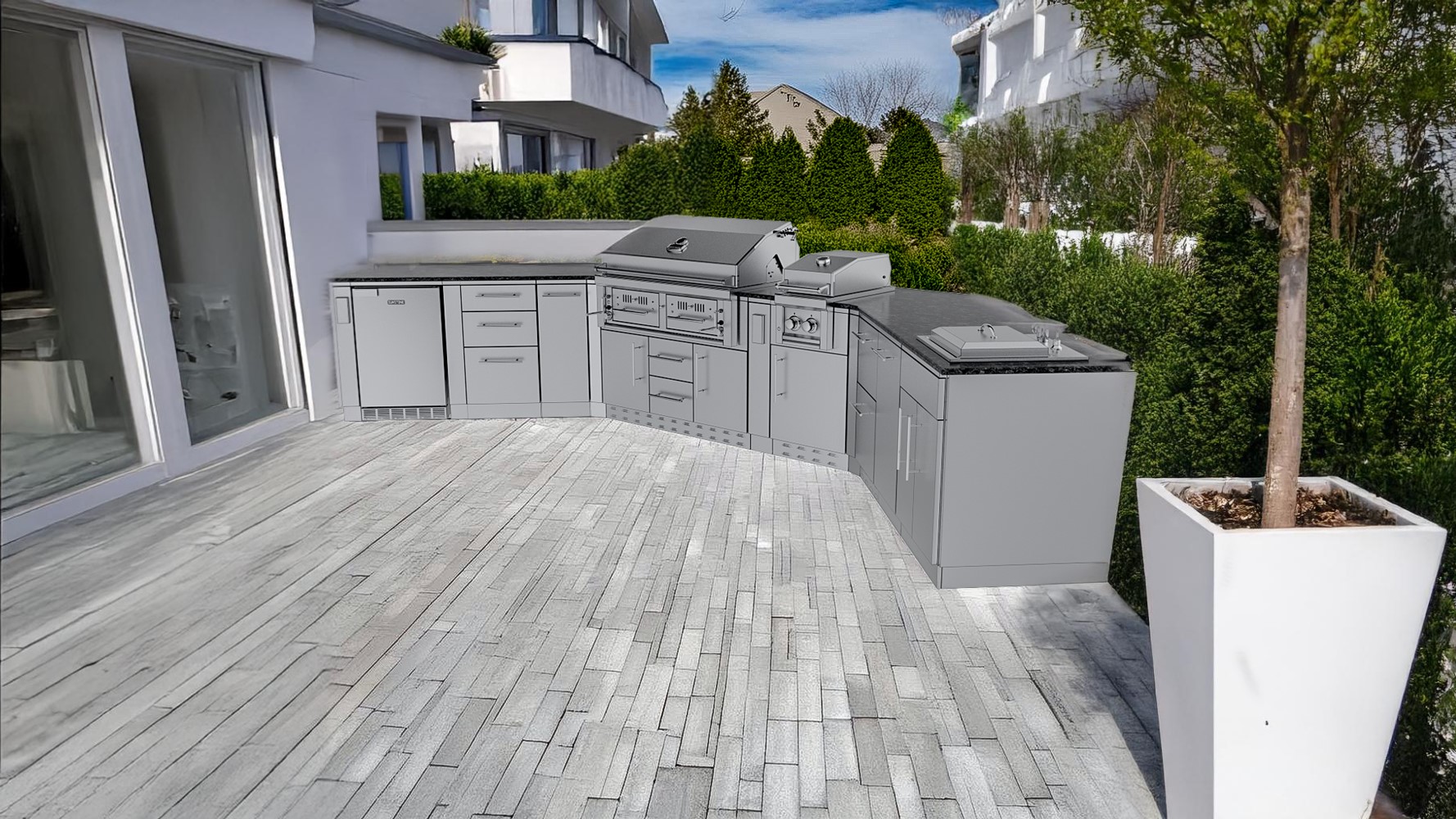 Sunstone cabinet island