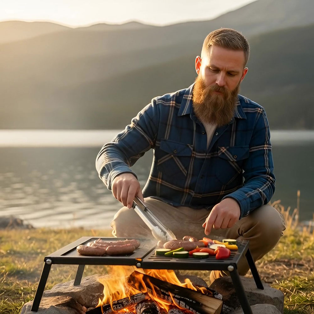 Fold-Out Grill & Griddle Combo