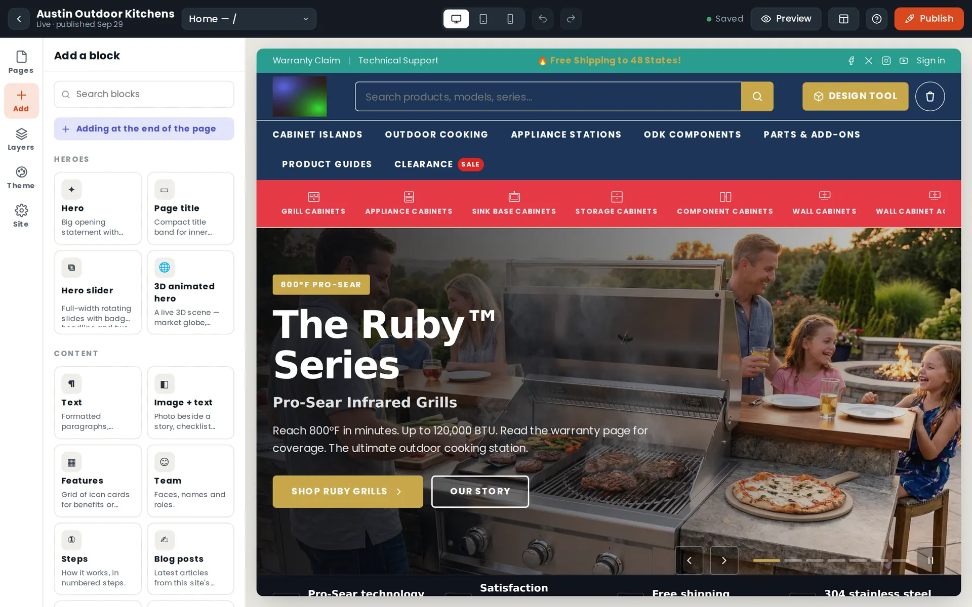 Visual builder in Hubbase