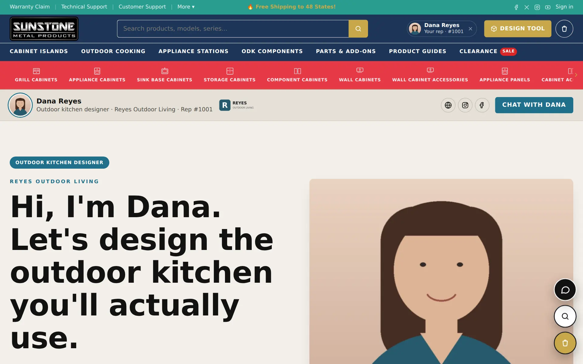 Rep landing pages: Every rep gets a page — and a chat line