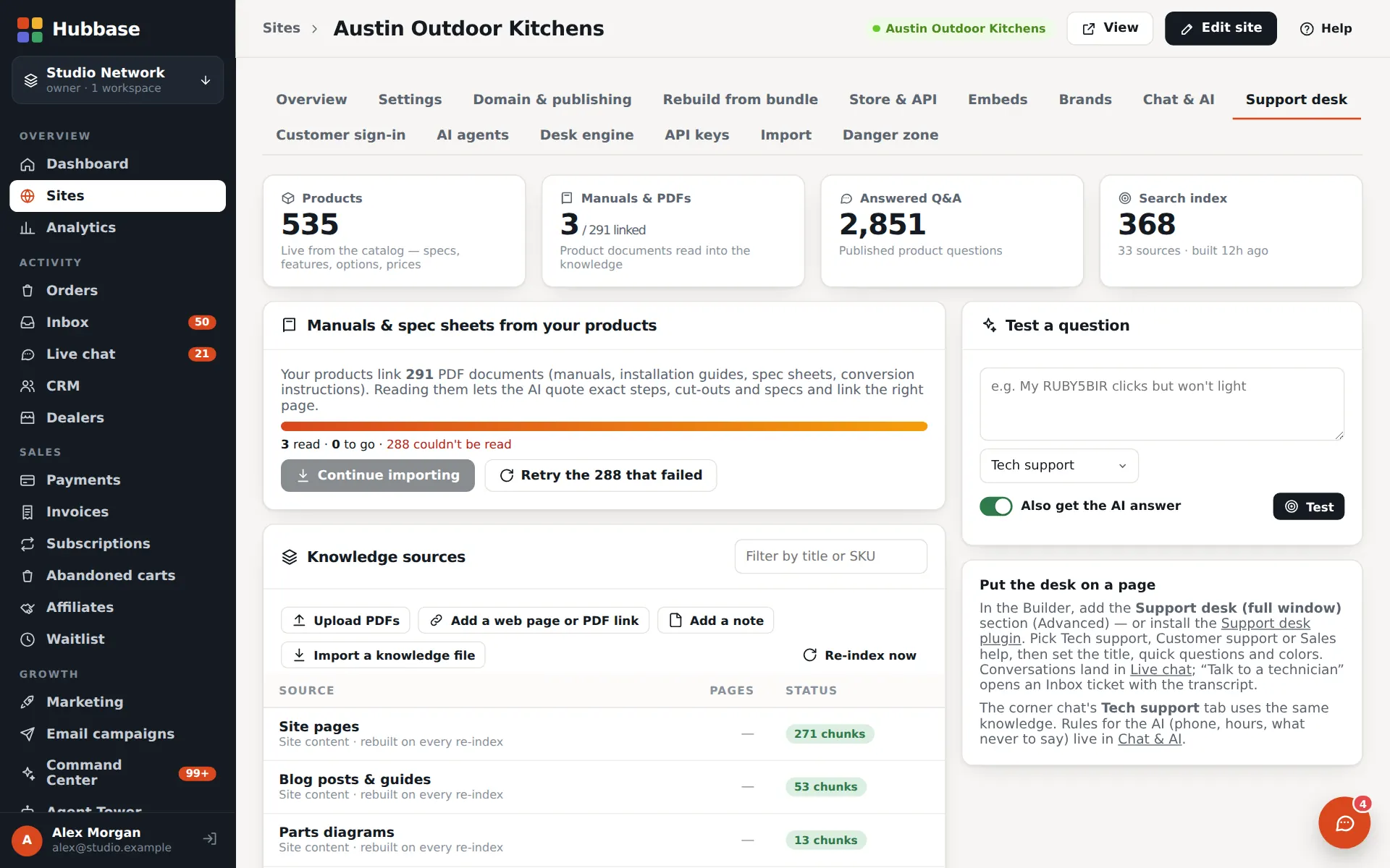 In Hubbase · Support desk: The knowledge behind the support desk