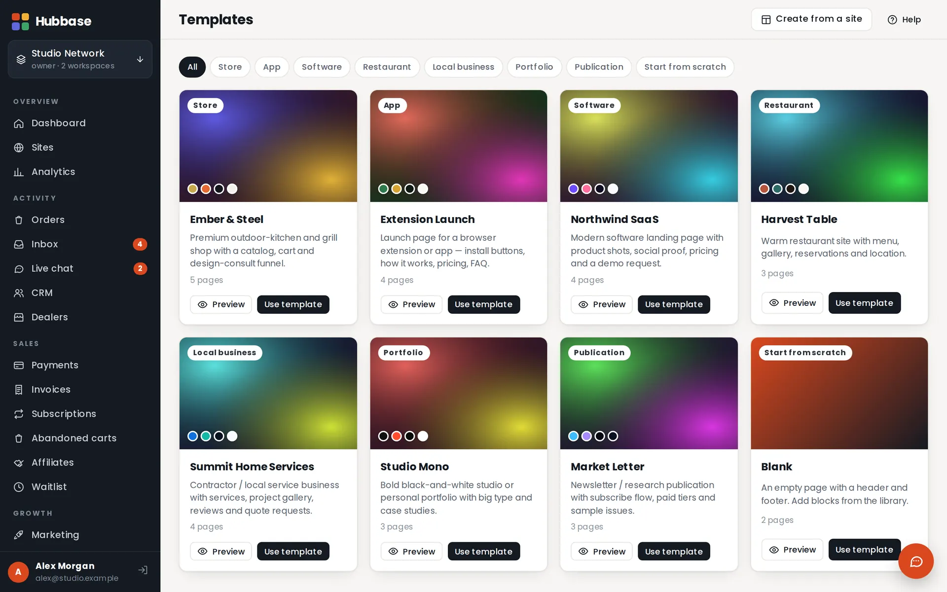 Templates in Hubbase