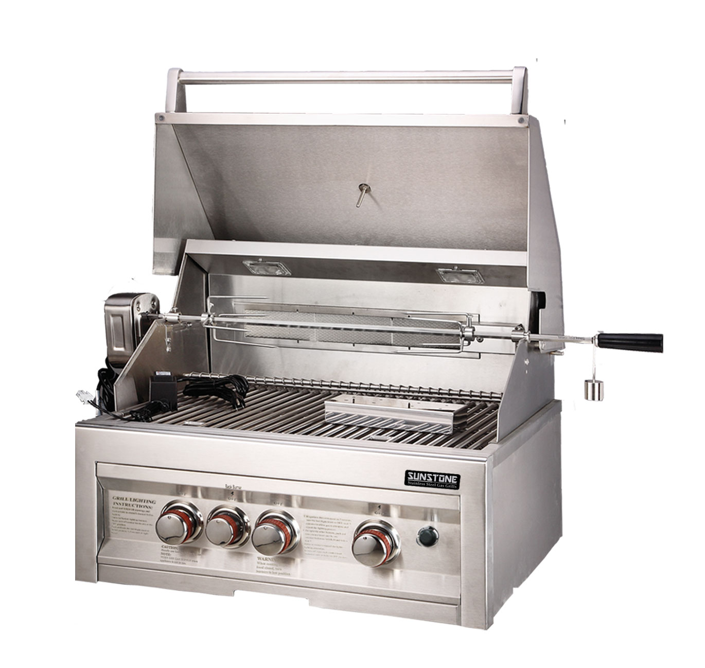 Sunstone 28" 3-Burner Built-In Gas Grill with Infrared Burner - SUN3BIR